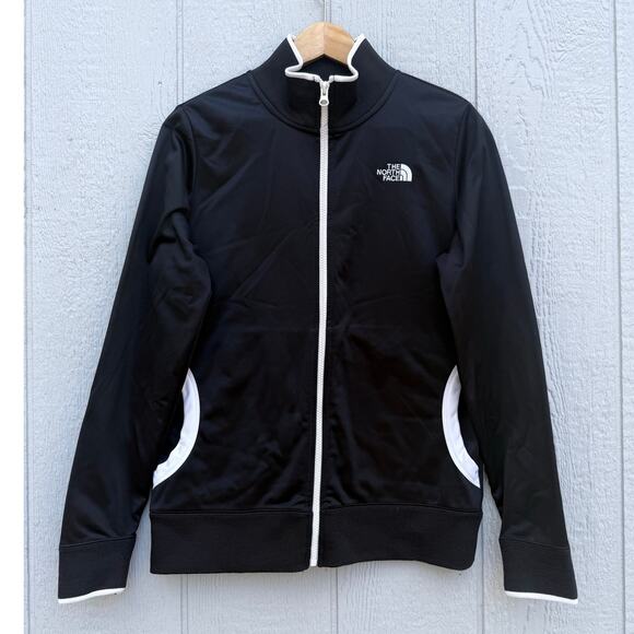 The North Face Jackets & Blazers - THE NORTH FACE black white contrast zip up satin athleisure mock track jacket